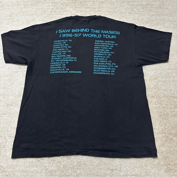 Vintage Star Wars XL T-shirt Behind The Masks World Tour 1996-1997 Vader RARE - Picture 4 of 7